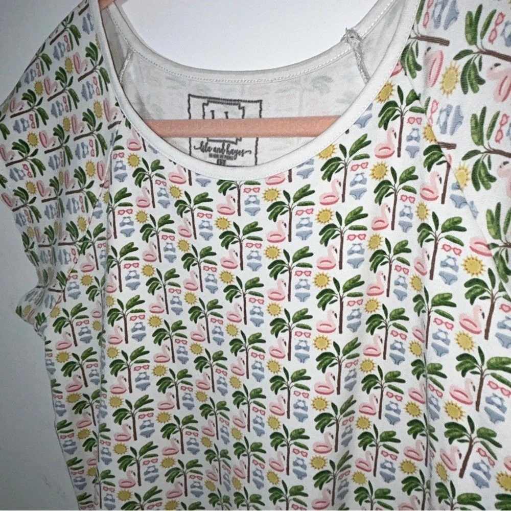 Lila + Hayes Girl‎ Beach Theme Short Sleeve Tee Shirt sz. 12 100% Pima Cotton